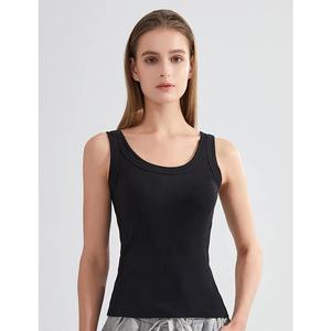 Camiseta sin mangas de verano para mujer, cuello redondo, algodón y elastano, chaleco informal, transpirable, de secado rápido, ecológico, tejido, holgado - Product Image 2