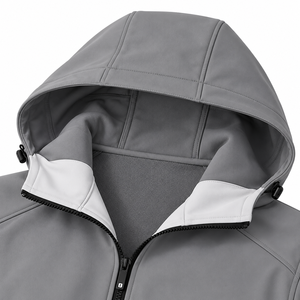 Chaqueta Deportiva con Capucha y Cierre Completo para Hombre, Color Gris, Ligera, Informal, para Actividades Deportivas - Product Image 3