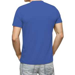 T-shirt à manches courtes col rond pour homme en coton uni disponible en grandes tailles - Product Image 2