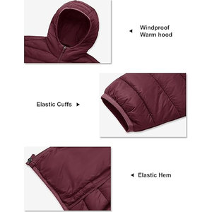 Unisex Quilted Lined Puffer <b>Jacket</b> Thick <b>Packable</b> Winter Coat Hood Stand 100% Nylon Customizable Design Factory Direct Supply - Product Image 6