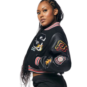 Custom Embroidery Chenille Patches Varsity Bomber Letterman College Plus Size baseball varsity <b>Jackets</b> - Product Image 6
