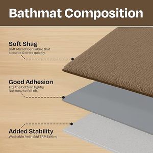 Tapis de bain en microfibre ultra doux et écologique, grand, antidérapant, épais, lavable, accessoires de décoration pour la maison, fabriqué à la machine - Product Image 3