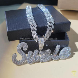 High Quality Moissanite Diamond " SUZIE " Pendant Necklace Silver Chain Jewelry Wholesale Supplier - Product Image 4