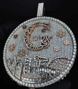 Rose Gold Plated Silver Letter Pendant Personalized Hip Hop <b>Necklace</b> <b>Custom</b> Logo <b>Name</b> for Certified Moissanite Stone Charm - Product Image 4