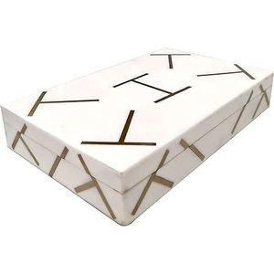 Boîte de rangement décorative en résine faite à la main avec intérieur en MDF pour cadeau, décoration et organisation de la maison - Product Image 1