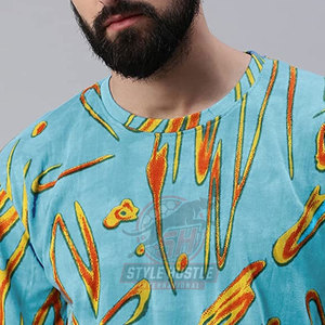 Camiseta de hombre de diseño moderno, de secado rápido, 100% algodón, estampada, de corte holgado y cómodo, talla grande. - Product Image 4