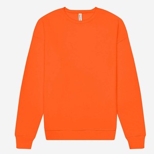 Wholesale 100%Cotton Outfits Custom Logo Plain Oversize <b>Sweatshirt</b> <b>Orange</b> - Product Image 2