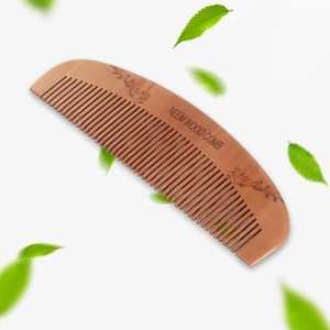 Peine de madera de neem indio natural para el cuidado del cabello, peine ecológico para el cuidado de la barba, para mujeres y hombres, regalo, artesanía Orion - Product Image 2