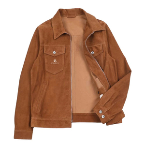 Blouson de motard en cuir véritable pour homme, style vintage, pour l'hiver, décontracté, veste classique - Product Image 2
