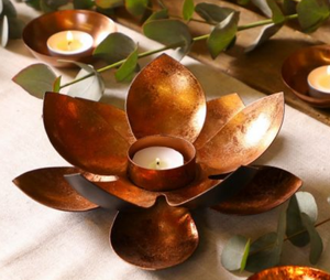 Handmade <b>Copper</b> Lotus Flower Tealight Candle Holder Decorative <b>Table</b> Centerpiece for Wedding Home Decor Bulk - Product Image 1