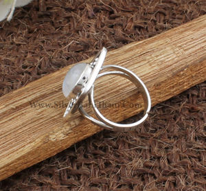 925 Sterling <b>Silver</b> Bezel Setting Rainbow Moonstone Handmade Classic <b>Boho</b> Dainty Solitaire Wedding <b>Ring</b> Certified Jaipur - Product Image 5