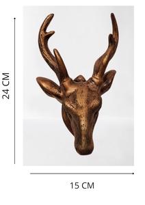 Décoration murale en aluminium en forme de tête de cerf, 15x13x24cm, marron, style vintage moderne, objet décoratif pour salon - Product Image 5
