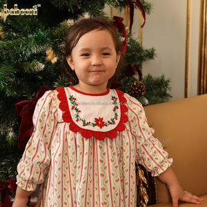 Wholesale ODM <b>Girls</b> Casual Autumn Corduroy <b>Dress</b> Flared Design Petal Collar Beaded Embroidery <b>Smocked</b> Mini 100% Cotton Children - Product Image 4