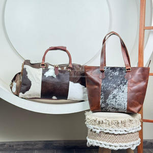 2025 nouvelle mode luxe marque en cuir de vachette véritable deux pièces Combo ensemble cheveux sur polochon et sacs fourre-tout polyvalents pour femmes - Product Image 6