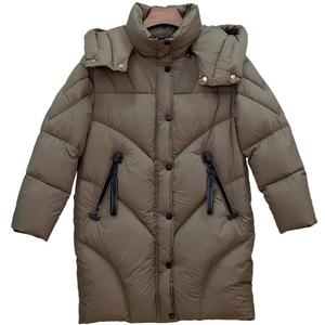 <b>Long</b> Black <b>Hooded</b> <b>Puffer</b> <b>Jacket</b> With Stand Collar And Zipper Pockets Windproof Winter Coat For Unisex Casual Wear - Product Image 4