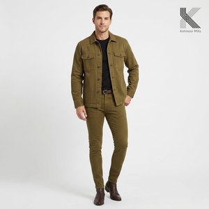 Custom 285gsm Combed Cotton Spandex Twill <b>Men</b> Pants 97 Cotton 3 <b>Stretch</b> <b>Men</b> Trousers Chino Pants and Work Jackets - Product Image 3