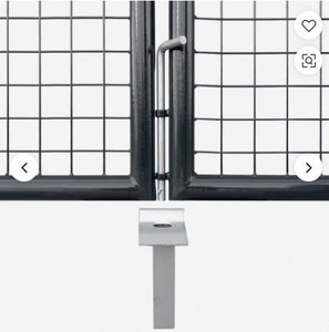 Portail à double battant en treillis métallique noir robuste, portail de clôture en métal thermolaqué pour jardin et allée - Product Image 4