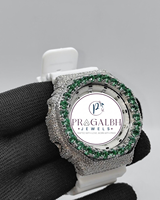 Pragalbh Jewels Maßgefertigte Diamant-Uhr Edelstein-Lünette Iced Out Luxus-Uhr Edelstahl Quarz Herren Damen Unisex