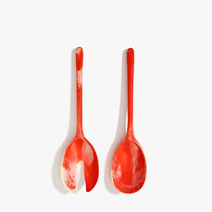 High Gloss Resin <b>Salad</b> Server Set American Style <b>Salad</b> <b>Tools</b> Dining Table Handcrafted Kitchen Utensils Stylish Look Eco-Friendly - Product Image 4