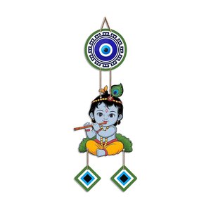 Décoration murale bohème pour bébé Krishna, protection contre le mauvais œil, Nazar Battu, décoration d'entrée de maison - Product Image 5