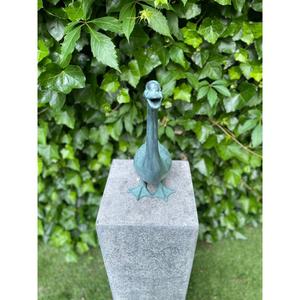 Sculpture d'oie moderne pour décoration de jardin extérieur, finition patine verte en aluminium, statue d'oie antique pour la décoration - Product Image 6