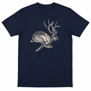 Custom <b>Men's</b> Jackalope Print O-Neck Regular Fit Breathable Cotton Jersey <b>Animal</b> Pattern Plus Size Streetwear High T-Shirt - Product Image 5