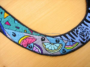 Collar bordado con cuentas de diseñador Pieza hecha a mano llamativa con cuentas de vidrio para eventos nupciales y regalos elegantes - Product Image 4