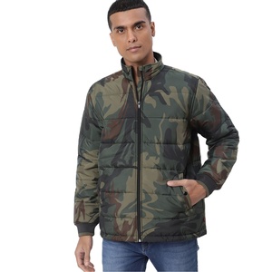 2025 nuevo diseño de camuflaje chaqueta acolchada para hombre de lujo de alta calidad con cordón personalizado con cremallera chaqueta acolchada para hombres - Product Image 5