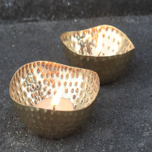 Portavelas de Metal Dorado, Portavelas Oriental Negro, Decoración para Sala de Estar, Recipiente Dorado para Velas, Portavelas Negro - Product Image 4
