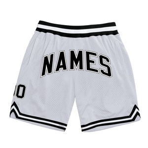 Shorts de basket-ball personnalisés, écologiques, gris, blancs, noirs, authentiques et rétro - Product Image 1