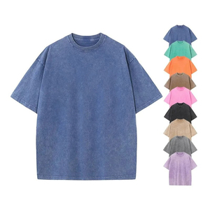 Camiseta de punto para hombre, corte ajustado, ecológica, de secado rápido, estilo urbano, oversize, lavado ácido, 100% algodón, 200 GSM, peso pesado - Product Image 3