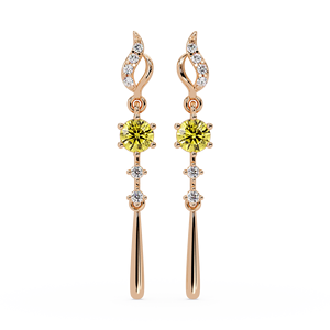 Pendientes de Plata 925 con Citrino en Forma de Gota, Joyería de Piedras Preciosas con Baño de Oro, Colección OEM ODM, Fabricante Personalizado, Marca Privada - Product Image 1