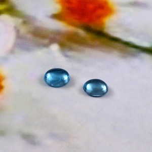 Lote al por mayor de topacio azul cielo natural de 5x7 mm, cabujón ovalado, parte trasera plana, piedra preciosa suelta calibrada para fabricación de joyas - Product Image 3