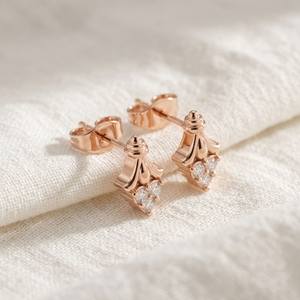 Pendientes Clásicos de Diamantes en Tono Oro Rosa con Diseño de Racimo para Mujer - Regalo para Bodas y Fiestas, Uso Diario - Product Image 3