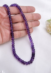 Collier de perles d'améthyste facettées de 142,35 carats, améthyste de qualité supérieure, pierre précieuse naturelle pour la création de bijoux fins. - Product Image 6