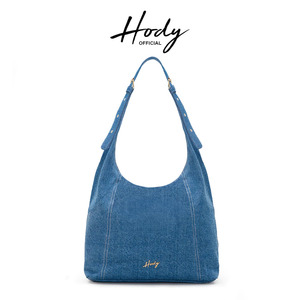 กระเป๋าสะพายไหล่ผู้หญิง Hody Denim สายเดี่ยว ปิดด้วยซิป ซับในผ้าซาติน ขนาด 12 นิ้ว สายสะพายยาว 60 ซม. สไตล์มินิมอล ใช้ได้ทุกวัน - Product Image 1