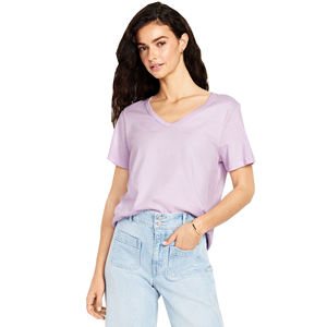 Camiseta de manga corta con cuello en V para mujer, de alta calidad, transpirable, de corte holgado, a precio razonable. - Product Image 5