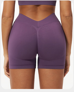 Shorts de compresión sin costuras de cintura alta para mujer, color rosa, levanta glúteos, transpirables, deportivos, de punto, para ciclismo - Product Image 3