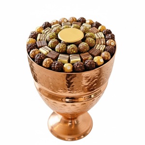 Bol à chocolat rond en métal finition cuivre, design unique, support pour bonbons décoratif, pour mariage, hôtel, fournitures de restauration - Product Image 3