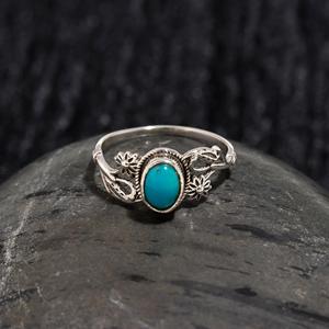 Women's <b>Ring</b> Natural <b>Turquoise</b> Gemstone December Birthstone Christmas Gift Handmade Jewelry 925 Sterling Silver <b>Ring</b> - Product Image 3