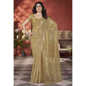 Sari Morado de Diseño RV Creation con Bordado de Lentejuelas e Hilo, Colección de Vestidos Elegantes - Product Image 2