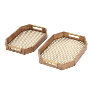 Bandeja de Ratán Natural de Alta Calidad con Acero Inoxidable para Utensilios de Cocina, Accesorios para el Hogar y Decoración Artesanal - Product Image 2