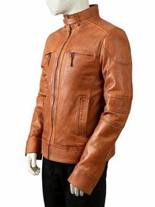 New Arrival Men's Ostrich Leather Bomber Jacket High Quality Canvas Eco-friendly Windproof Embossed Design <b>Maximize</b> Wear - Product Image 6