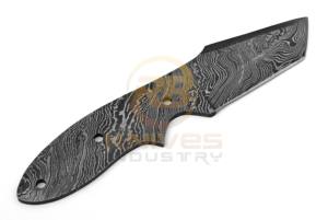 Lame de couteau de chasse à lame fixe en acier Damas, faite à la main, pleine longueur, pour le dépecage, pour la fabrication de couteaux utilitaires DIY et OEM - Product Image 2