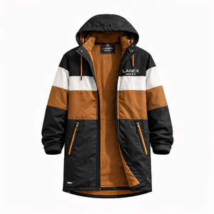 เสื้อโค้ทพาร์ก้าสำหรับว่ายน้ำแบบหนาพิเศษพร้อมฮู้ด ป้องกันลมและกันน้ำ ด้านนอกเป็นผ้ากันน้ำ ด้านในบุด้วยผ้าฟลีซนุ่ม สำหรับว่ายน้ำในสภาพอากาศหนาวเย็น - Product Image 3