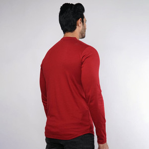 เสื้อเชิ้ตเฮนลีย์คอกลมแขนสั้นทรงเข้ารูปสีพื้นคุณภาพสูงสำหรับผู้ชาย ผ้าถักเนื้อนุ่ม 100% คอตตอน สไตล์ลำลอง - Product Image 2