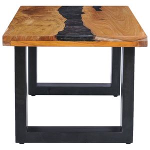 Mesa de Centro de Madera de Teca y Mango Multicolor con Poliresina, Muebles Únicos y Elegantes - Product Image 4