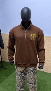 Pull en molleton personnalisé pour homme, col montant, coupe classique, coupe-vent, respirant, 100 % coton, idéal pour l'automne, OEM/marque personnalisée - Product Image 3