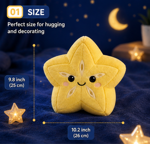 Juguete de Peluche en Forma de Estrella, Almohada de Estrella Kawaii, Cojín de Terciopelo Suave, Regalo para Niños, Decoración de Cuarto Infantil, Muñeco de Peluche Acogedor - Product Image 2