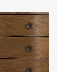 Angel High Quality Contemporary <b>Antique</b> Solid Teak Wood Nightstand Dark Brown with 3 Drawers for Apartment Bedroom Use - Product Image 5
